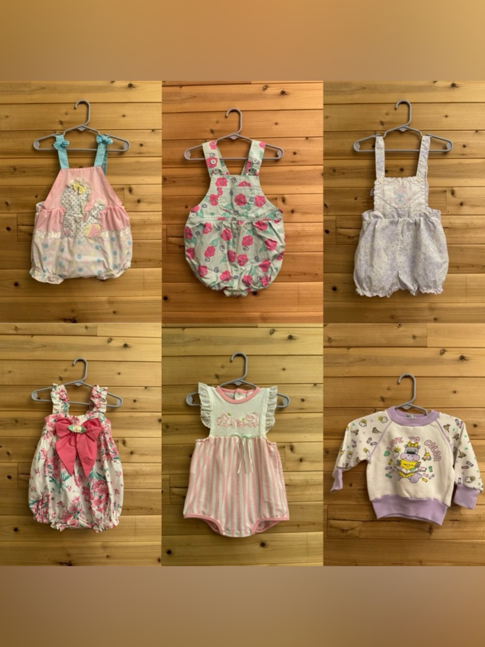Vintage Bundle 90’s 12-18M Floral Coquette Colorful Romper Bow Frilly Pink